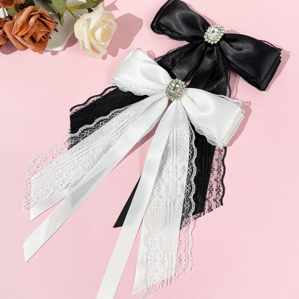Cool Lace Bow Hair Clip Women's Top Clip Hair Accessories - front view