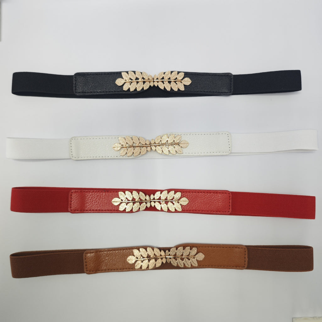 Leaf Elastic Waistband Women's Dress Slim Fit Alloy Jewelry Accessories - view 3