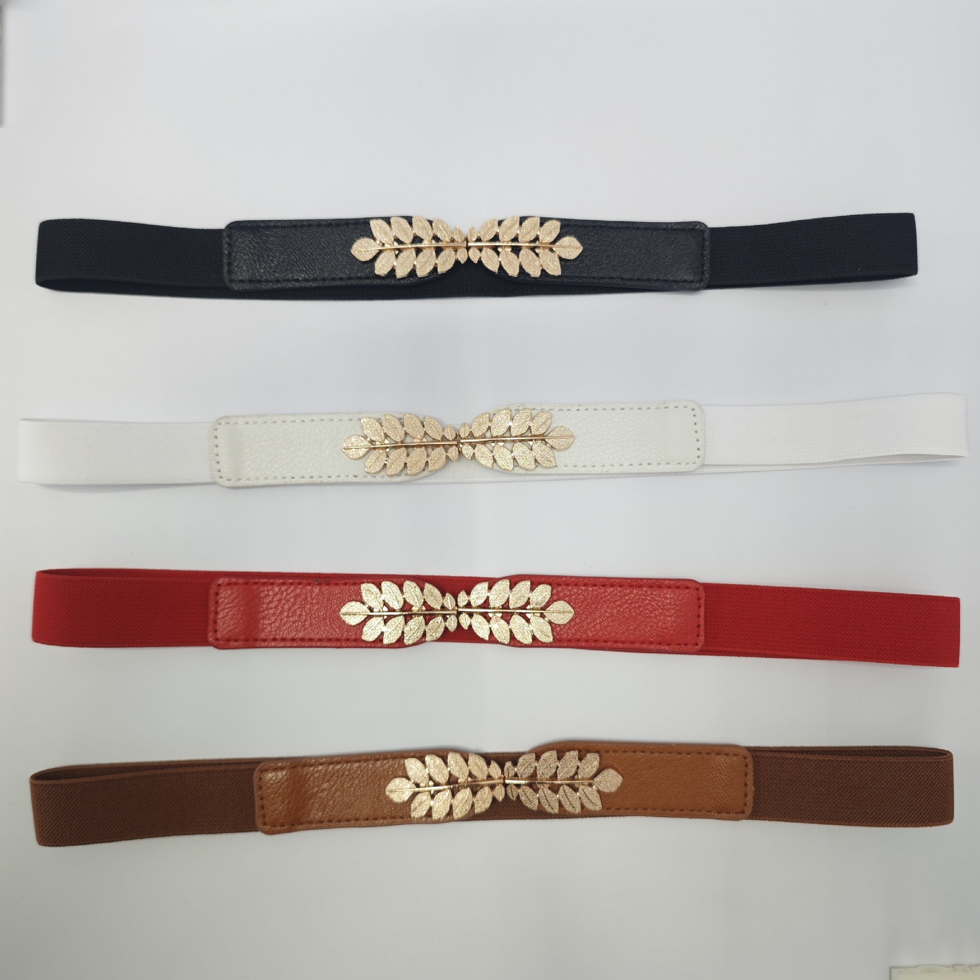 Leaf Elastic Waistband Women's Dress Slim Fit Alloy Jewelry Accessories - view 3