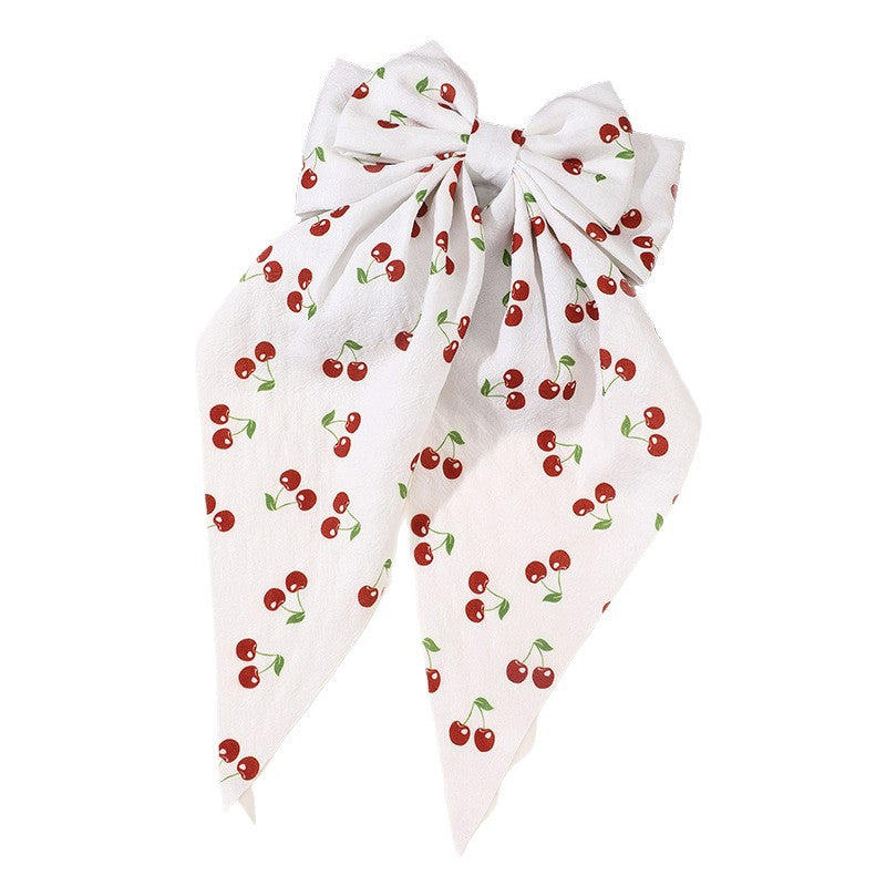 Large Bow Long Tassel Hair Clip Spring Clip Women's Top Clip Hair Accessory Fabric Suitable For All Seasons - view 5