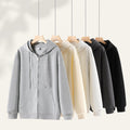 Trendy 682 Style Adult Cotton 300g Shoulder Drop Zipper Hoodie Casual Warm Sweatshirt Solid Color Sportswear Men's Hoodie - front view