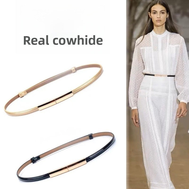 Adjustable Thin Belt For Women's Dress, Matching Belt For Dresses, Business Basic Set - view 2