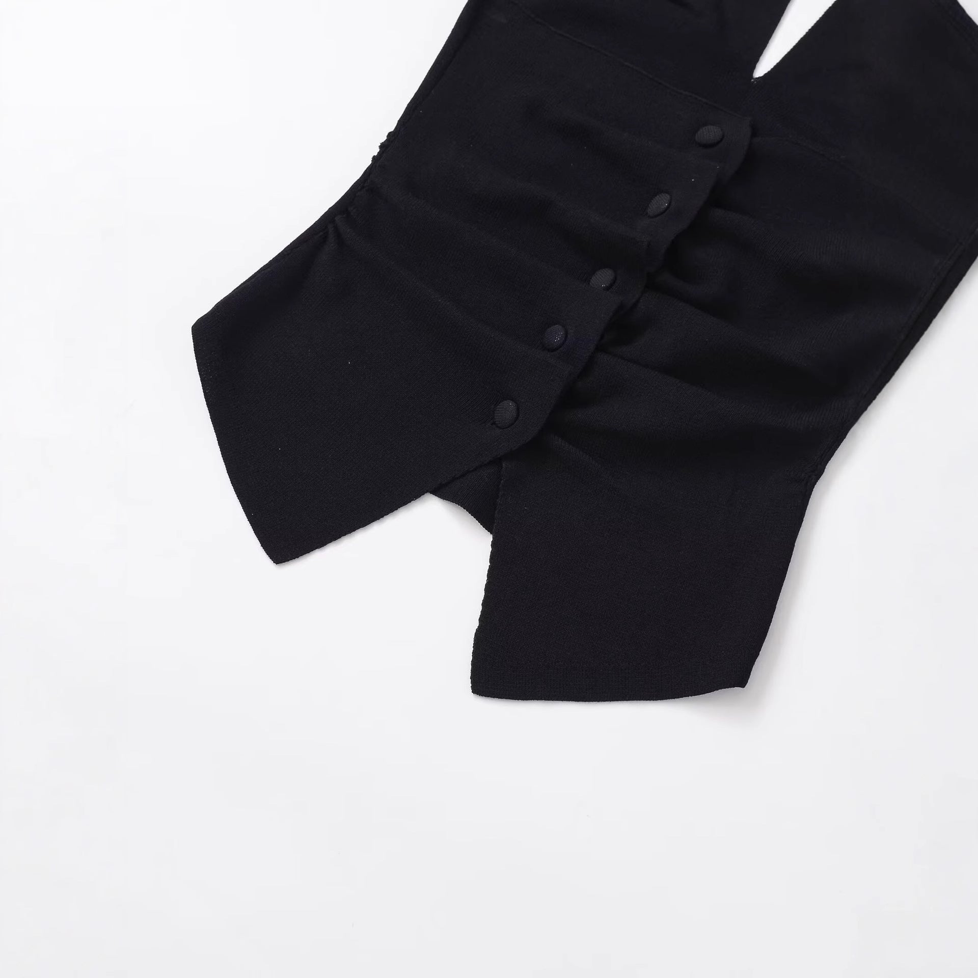 Casual Knitted Women's Top With Folded Collar, Short Style, Slim Fit, Summer European Vest - view 5