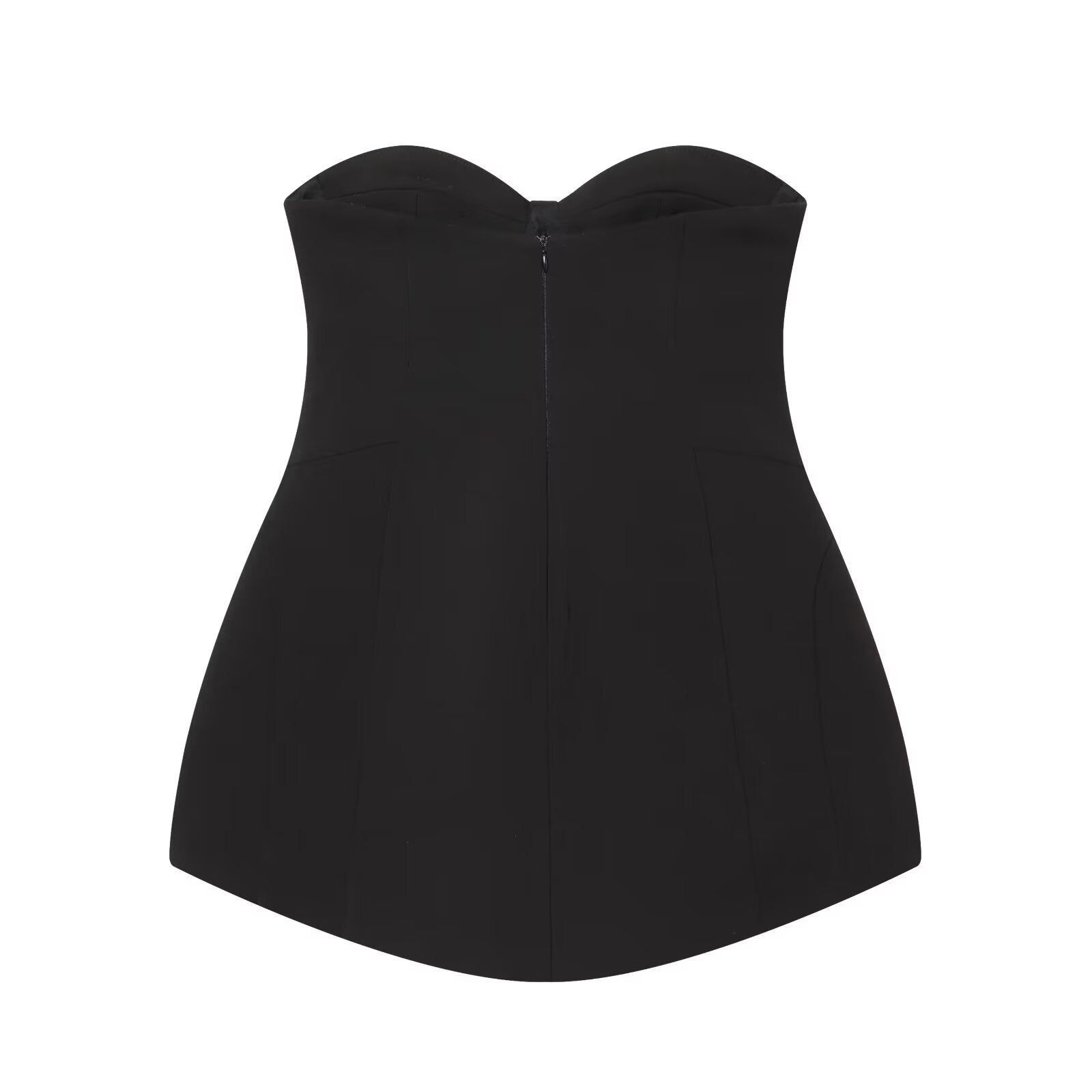Floral Strapless Dress Color Block Knee-Length Polyester Women's Dress - view 3