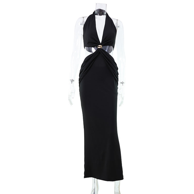 Solid Color Knot Design Waist-Exposing Sexy Slim Mermaid Dress Women's Dress - view 3
