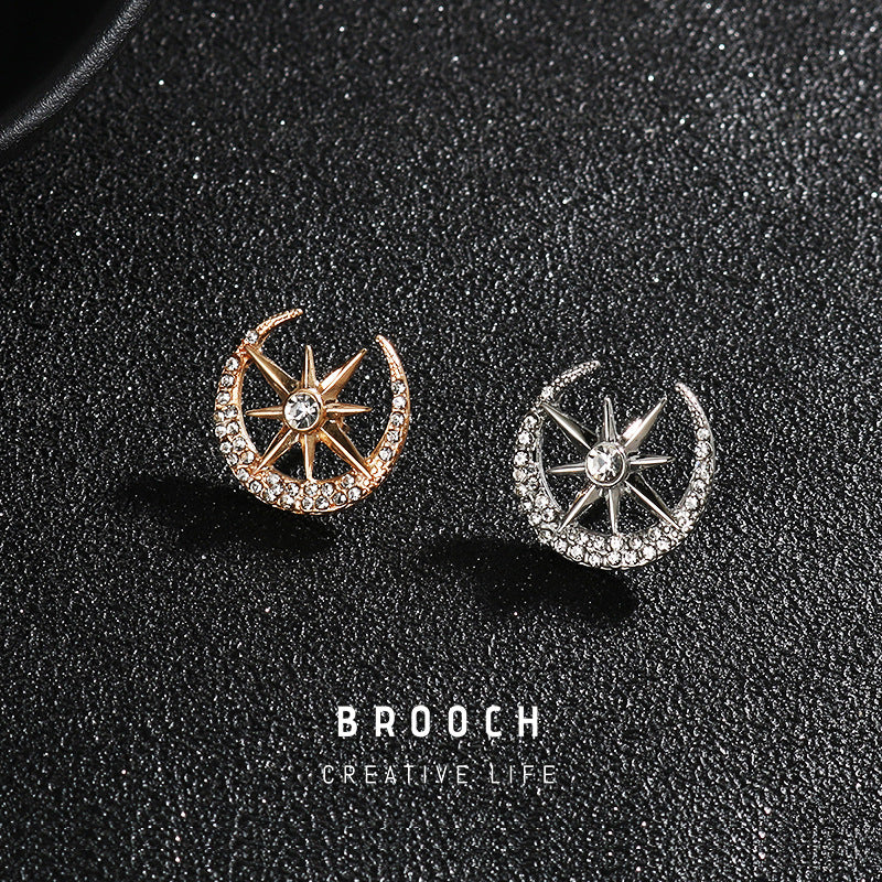 Men's Shirt Pin Simple Crown Badge Mini Collar Button Floral Decoration Business Casual Lapel Brooch - front view