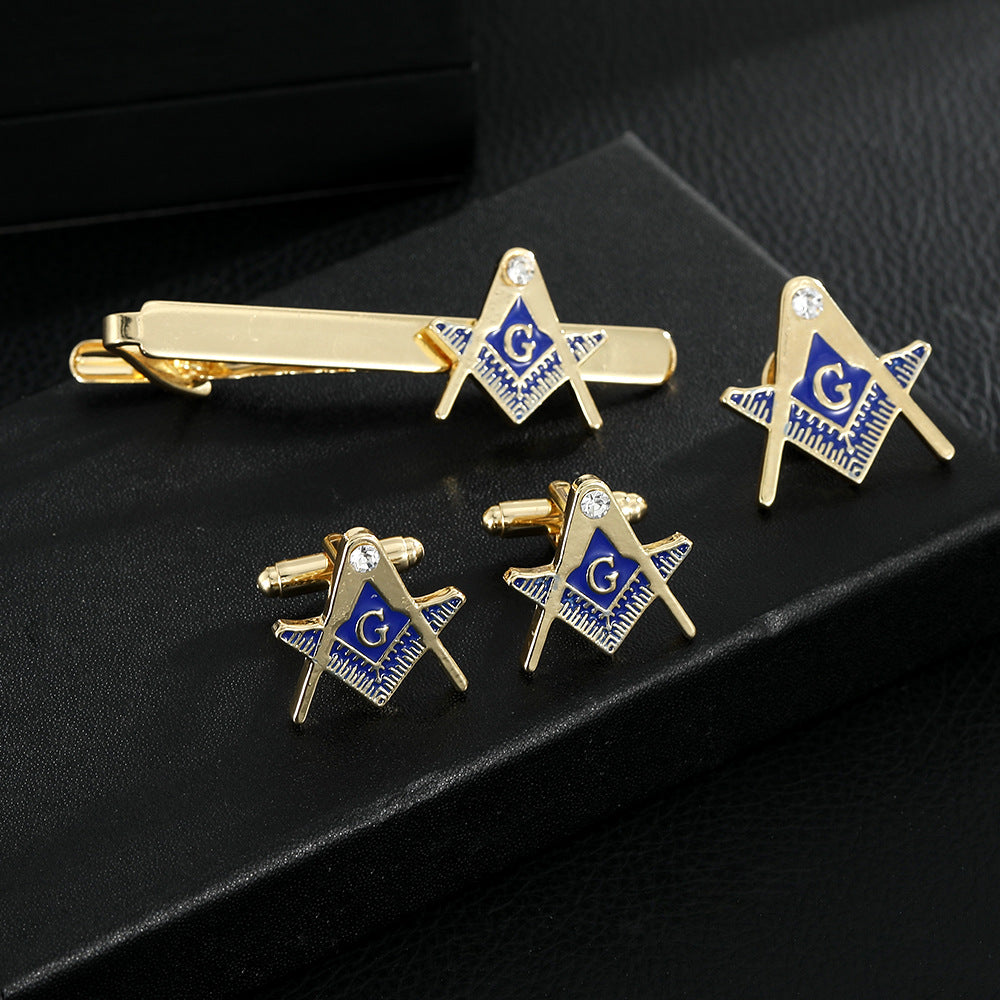 Men's Shirt Cufflinks Decorative Tie And Shirt Collar Pin Business Alloy Geometry - view 2