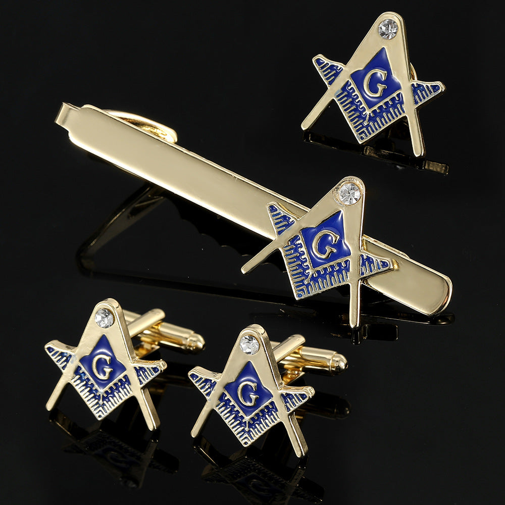 Men's Shirt Cufflinks Decorative Tie And Shirt Collar Pin Business Alloy Geometry - view 4