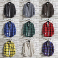 Casual Long Sleeve Plaid Men's Shirt Trendy Spring Autumn Brand Hong Kong  Workwear - front view