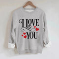 Valentine's Day Letter Print Round Neck Long Sleeve Sweatshirt Casual Women's Top Polyester Spandex Street Style - front view