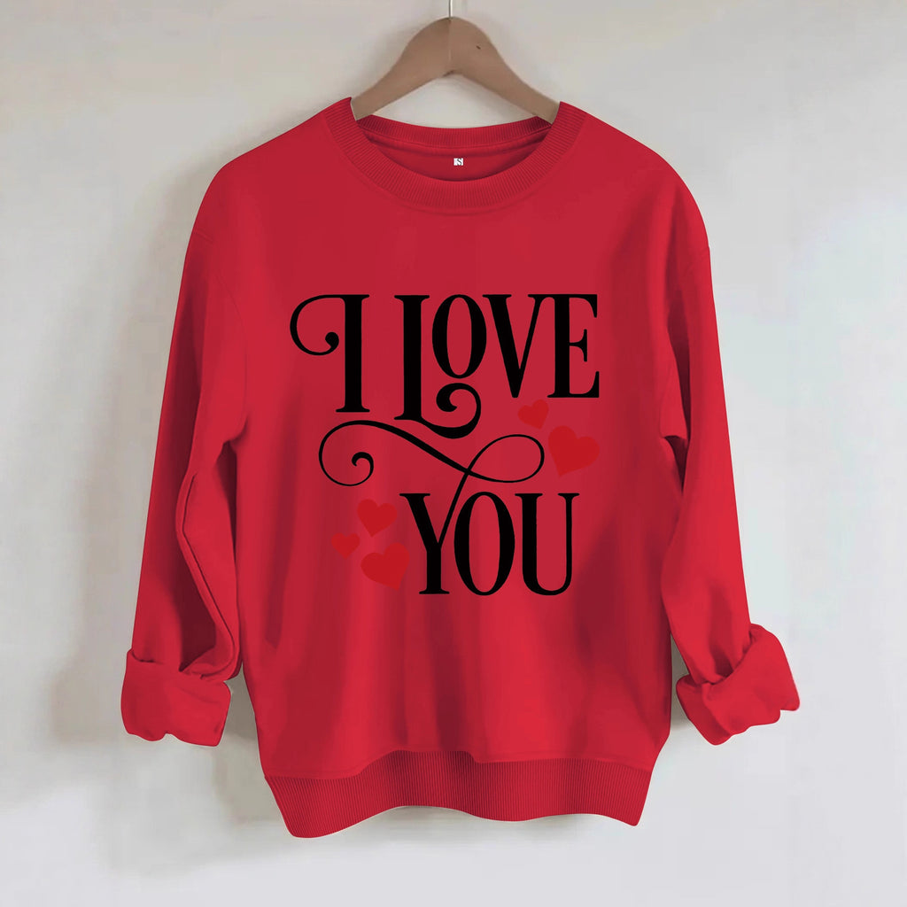 Valentine's Day Letter Print Round Neck Long Sleeve Sweatshirt Casual Women's Top Polyester Spandex Street Style - view 2