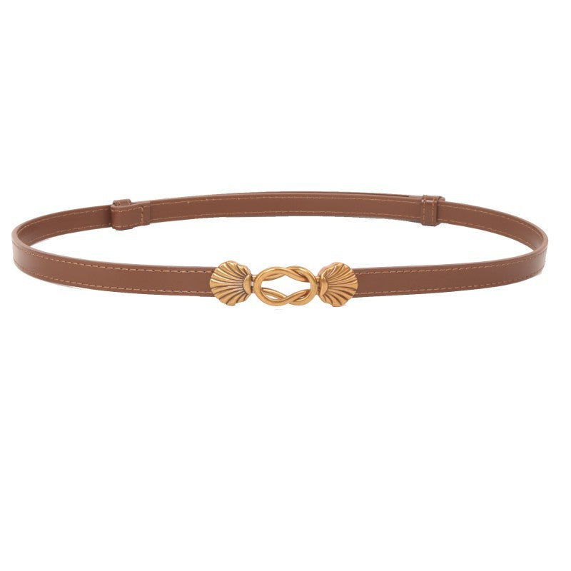 Universal Retro Waist Accessory For Women, Thin Belt, Genuine Leather Waistband, Women's Dress Accessory - view 5