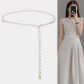 Simple Retro Imitation Pearl Single Layer Waist Chain Sexy Women's Dress Accessory - front view