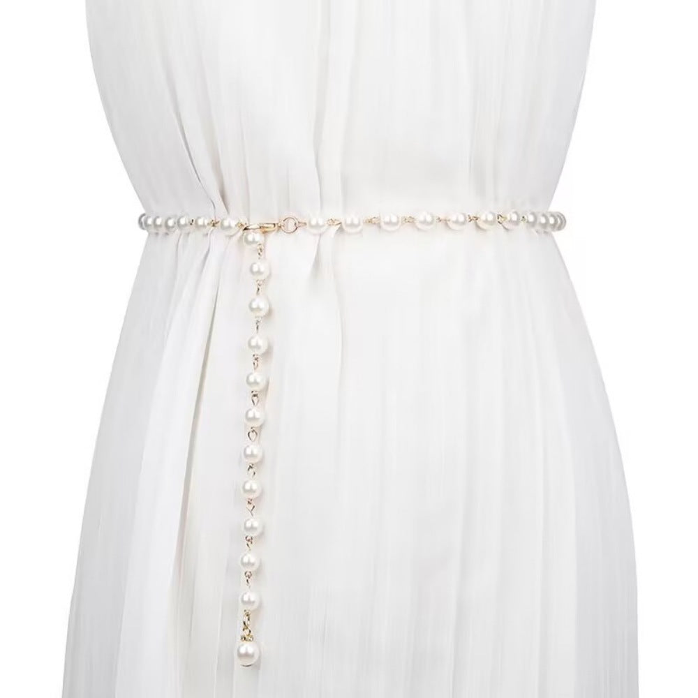 Simple Retro Imitation Pearl Single Layer Waist Chain Sexy Women's Dress Accessory - view 2