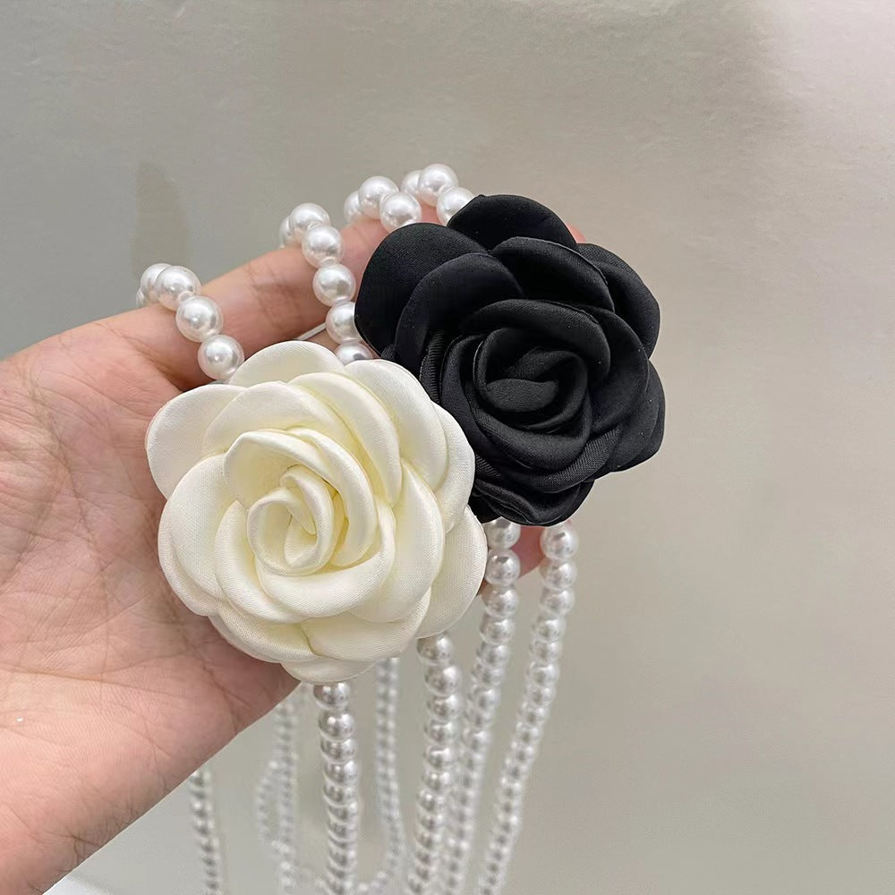 Rose Pearl Waist Chain Accessory French Style Women's Dress Decoration Slimming Belt - view 3