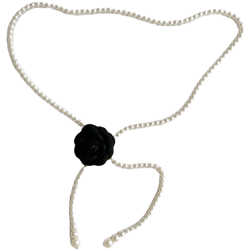 Rose Pearl Waist Chain Accessory French Style Women's Dress Decoration Slimming Belt - view 5