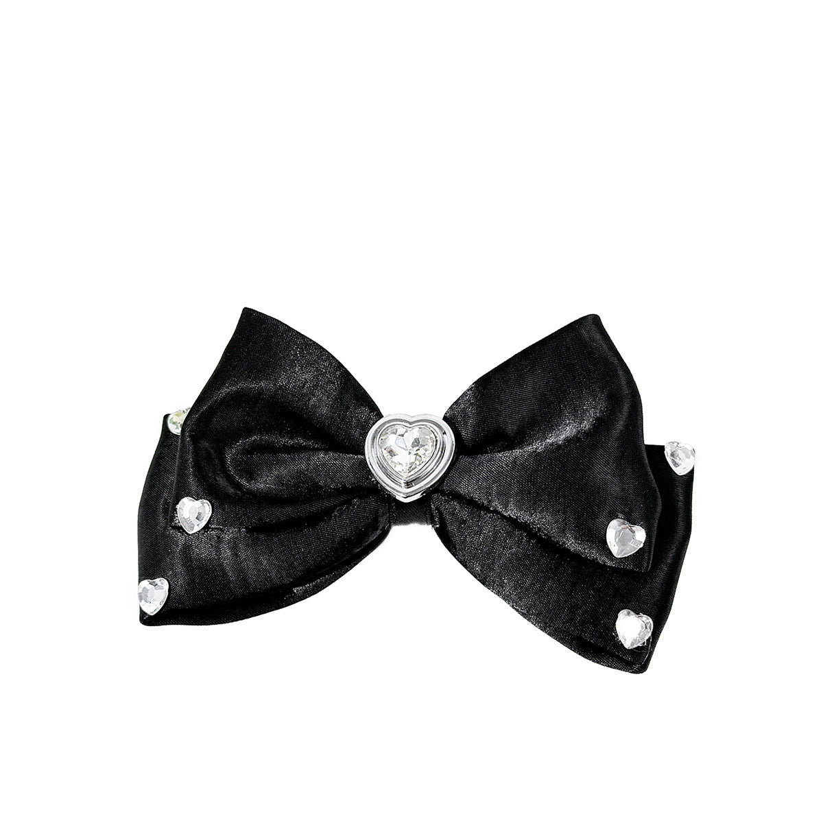 Satin Hair Clip Bow Diamond Heart-Shaped Women's Top Hair Accessory - view 5