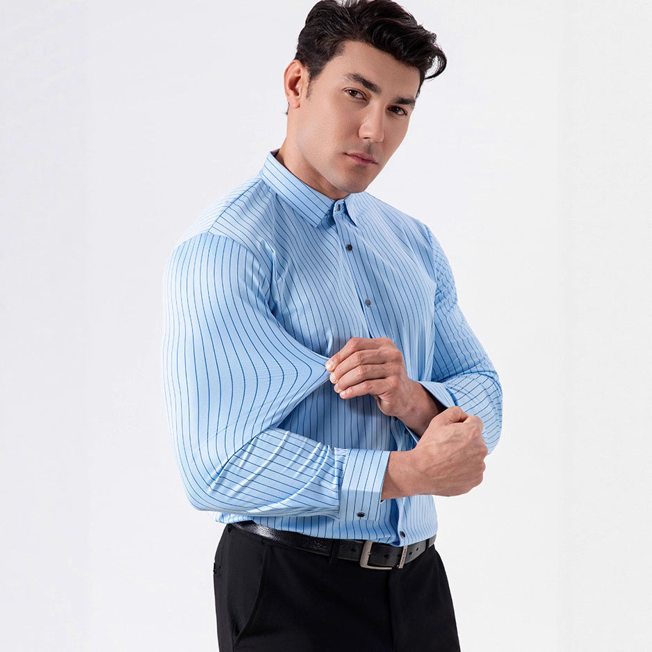 Stripe Men's Shirt Featuring Classic Design In Comfortable Fabric - view 2