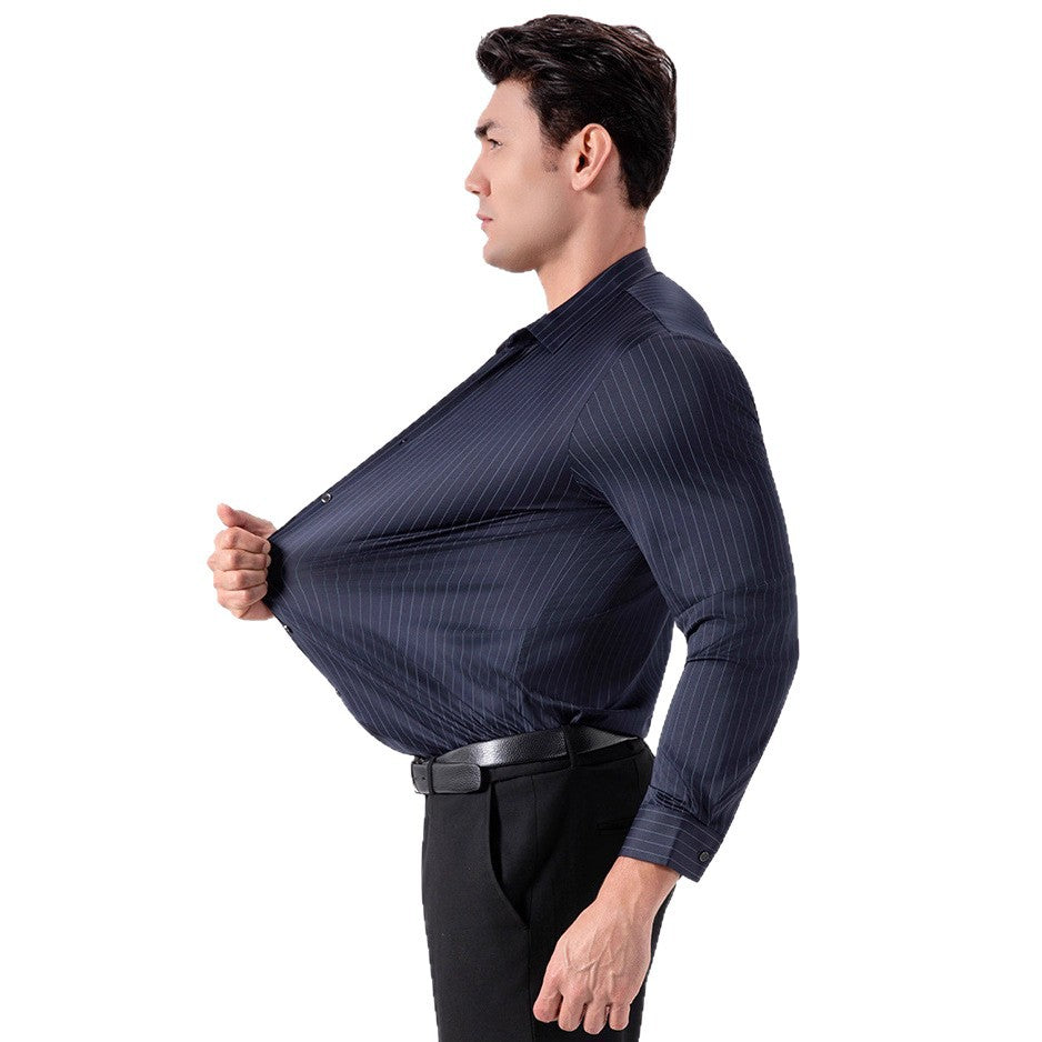Stripe Men's Shirt Featuring Classic Design In Comfortable Fabric - view 4