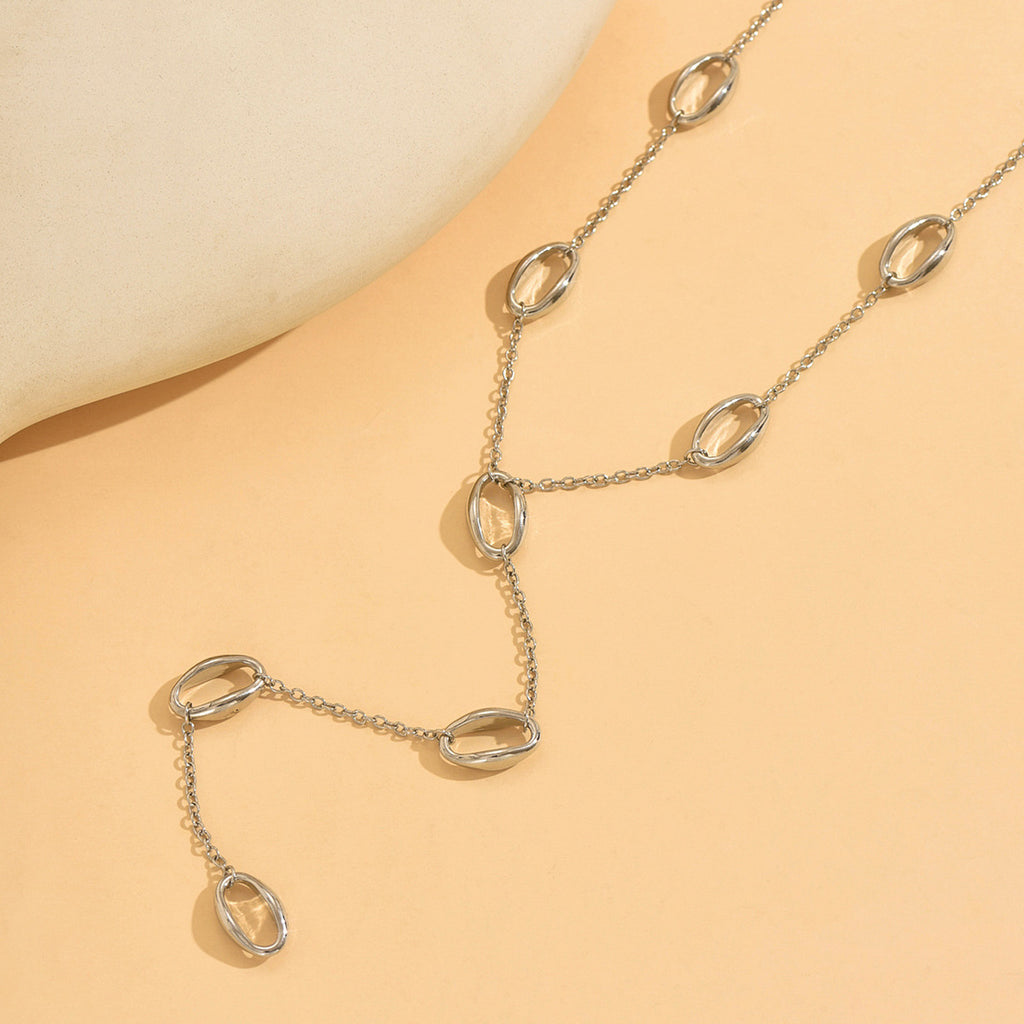 Folds For Y-Necklace Lariat Necklace In Silver Alloy - view 4
