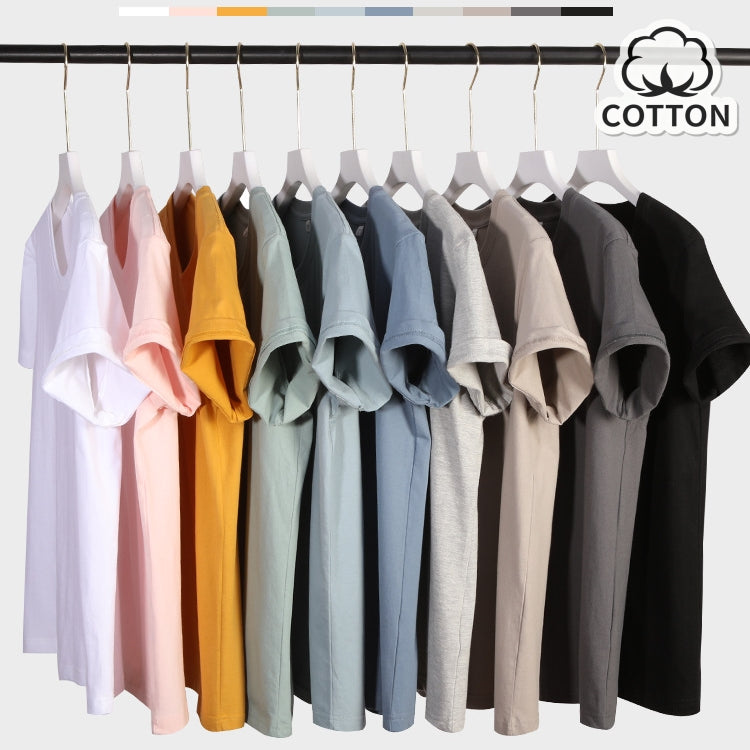 Men's T-shirt Short Sleeve T-shirts Casual Solid Color - front view