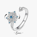 Novelty Copper Snowflake Spinner Ring For Christmas, Unisex Open Ring Design - front view
