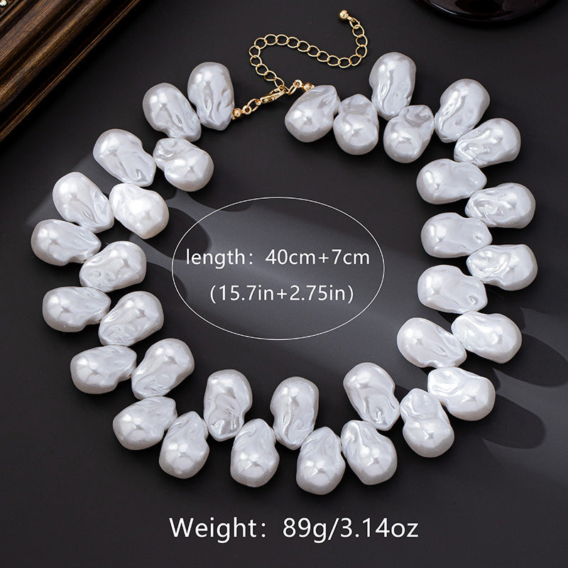 Bohemian Pearl Necklace For Women In Electroplated Alloy Featuring Layered Necklaces Design - view 2
