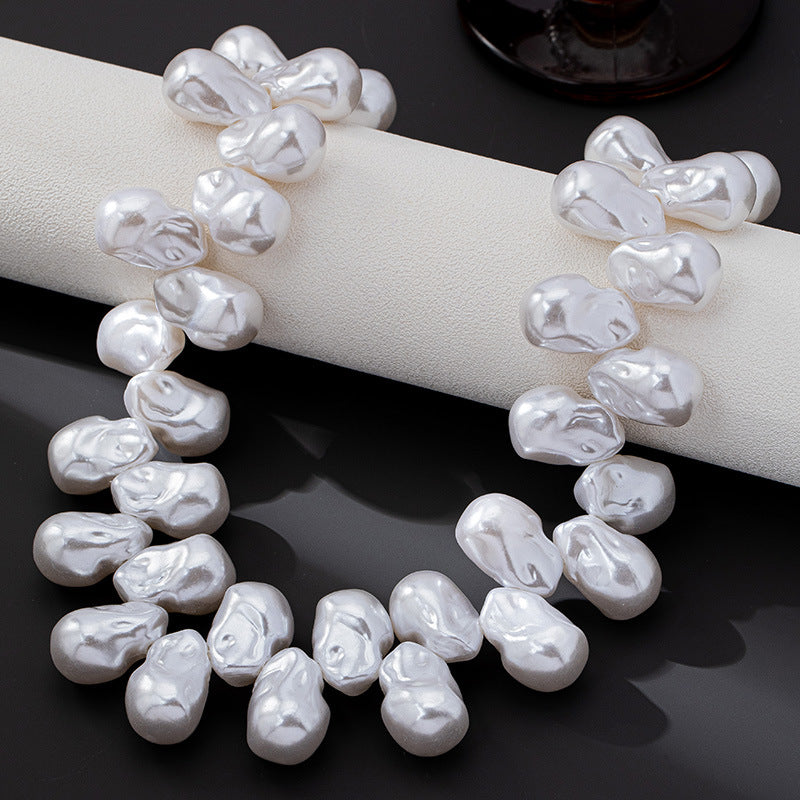 Bohemian Pearl Necklace For Women In Electroplated Alloy Featuring Layered Necklaces Design - view 3
