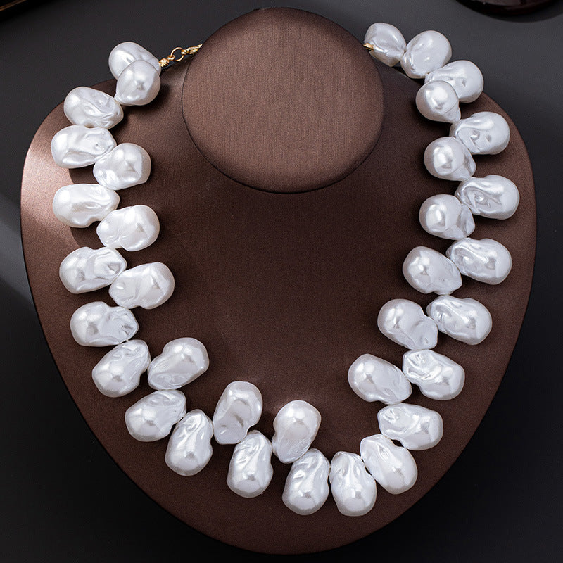 Bohemian Pearl Necklace For Women In Electroplated Alloy Featuring Layered Necklaces Design - view 4