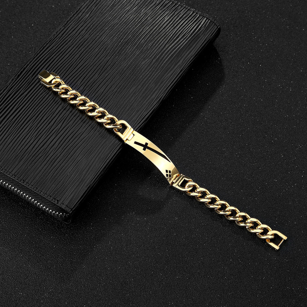 Geometric Men's Bracelets In Steel Color Featuring Electroplated Craftsmanship - view 2