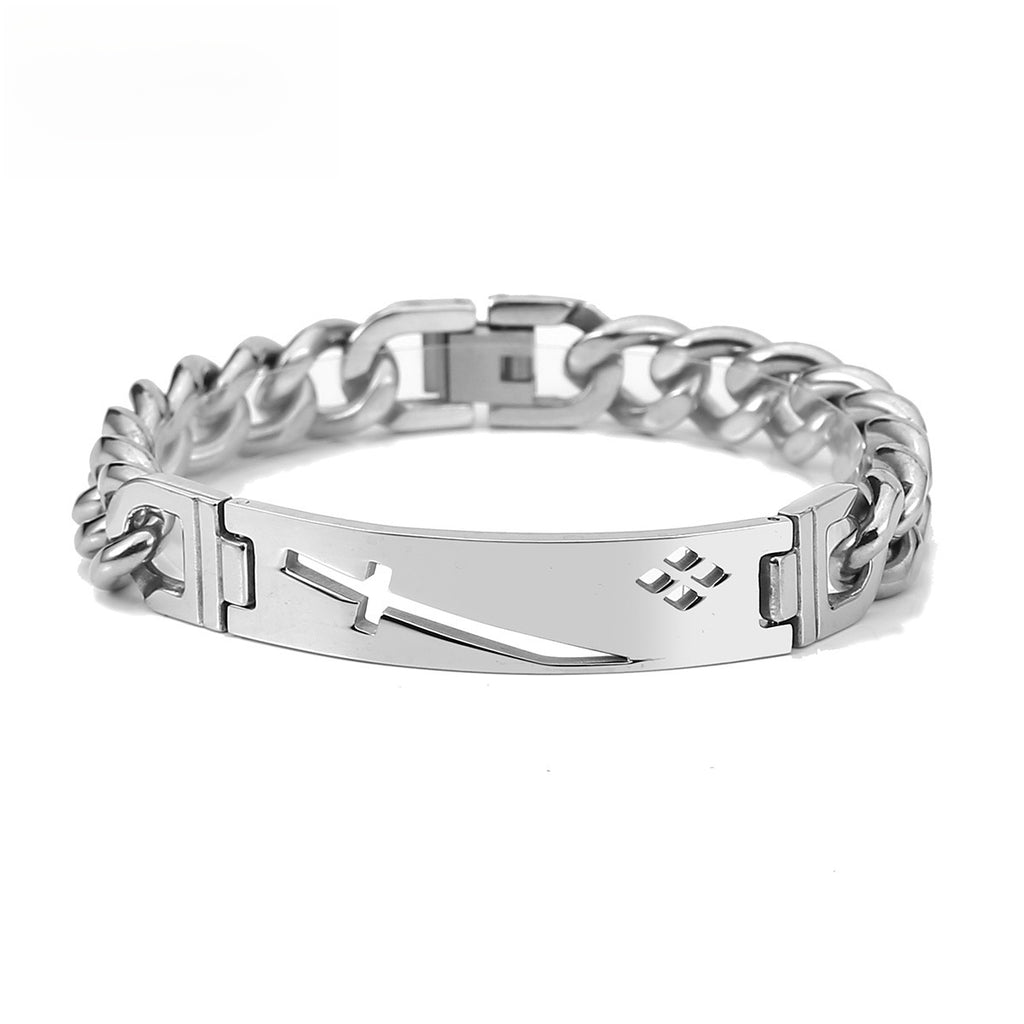 Geometric Men's Bracelets In Steel Color Featuring Electroplated Craftsmanship - view 4