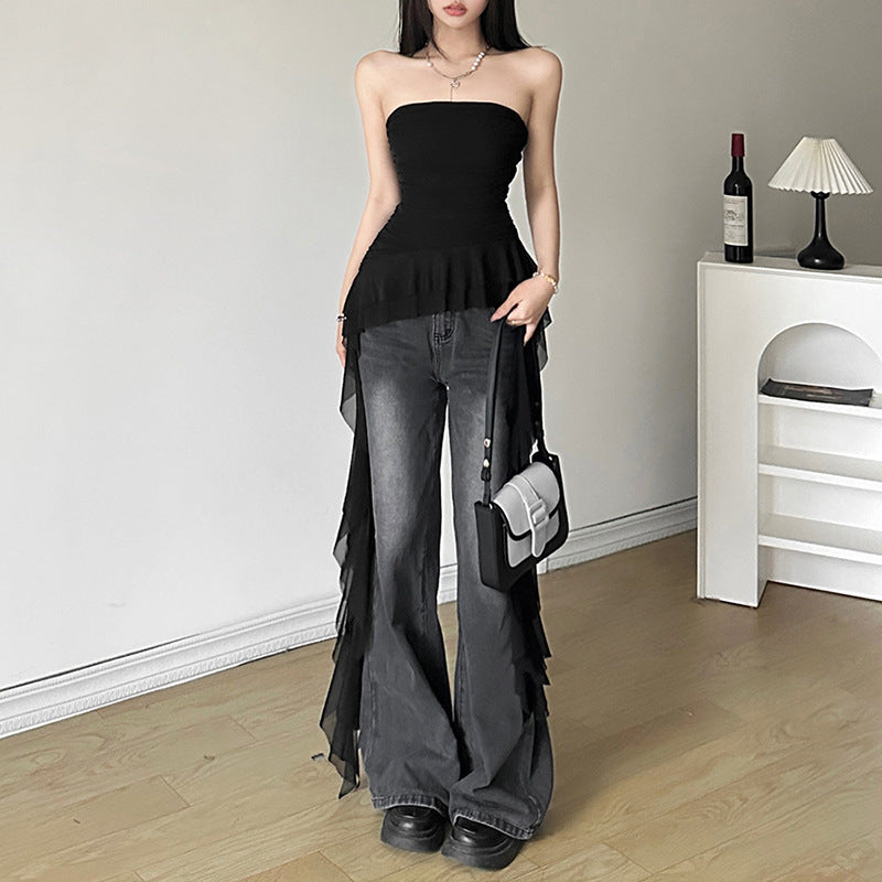 Solid Color Sleeveless Polyester T-shirt With Boat Neck And Slim Fit, Short Length Women's Top - view 2