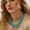 Round Beaded Chain Necklace For Casual Wear Featuring Acrylic Beading In Colour, Unisex Design - front view