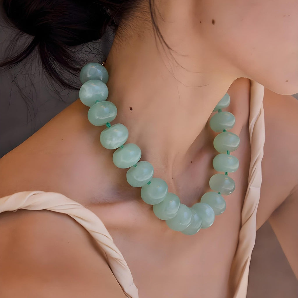 Round Beaded Chain Necklace For Casual Wear Featuring Acrylic Beading In Colour, Unisex Design - view 4