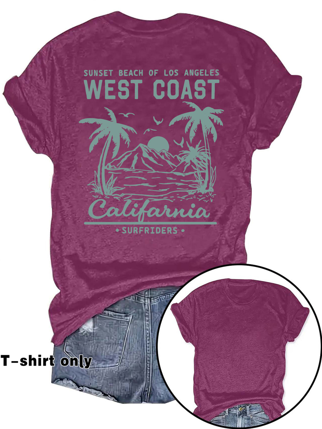 Casual Short Sleeve Rayon T-shirt With Printing, Comfortable And Stylish Women's Top - front view