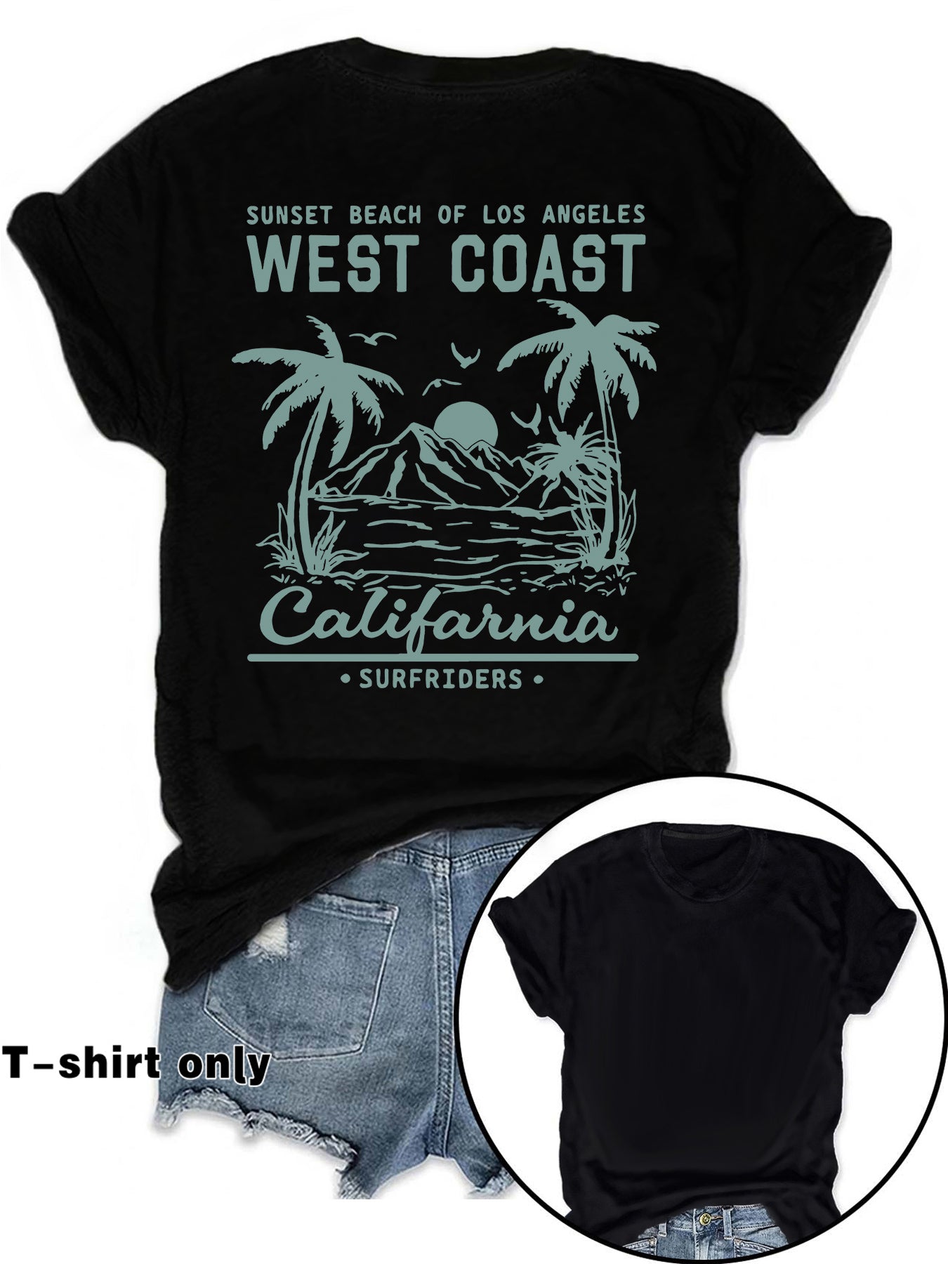Casual Short Sleeve Rayon T-shirt With Printing, Comfortable And Stylish Women's Top - view 2