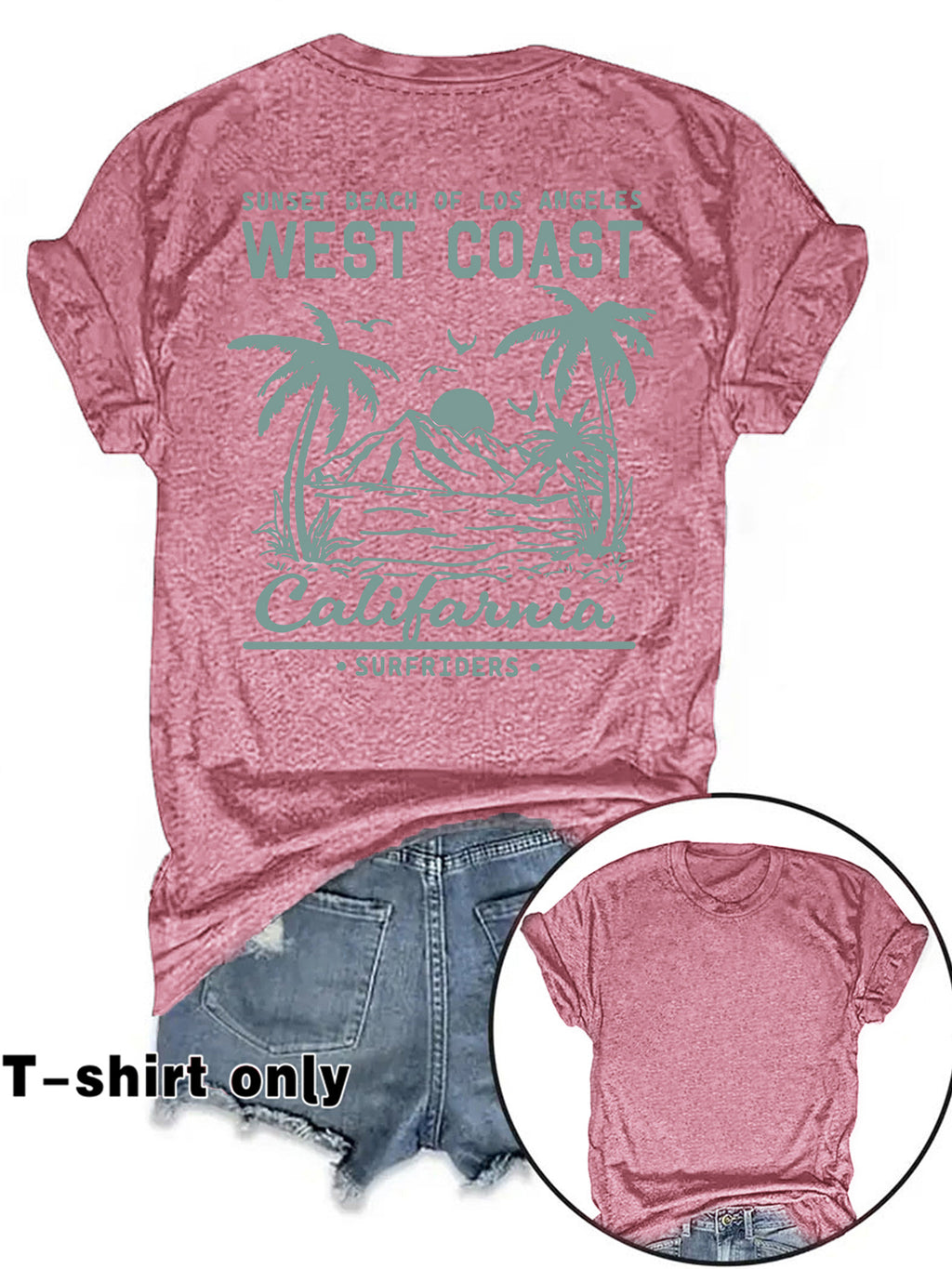 Casual Short Sleeve Rayon T-shirt With Printing, Comfortable And Stylish Women's Top - view 5