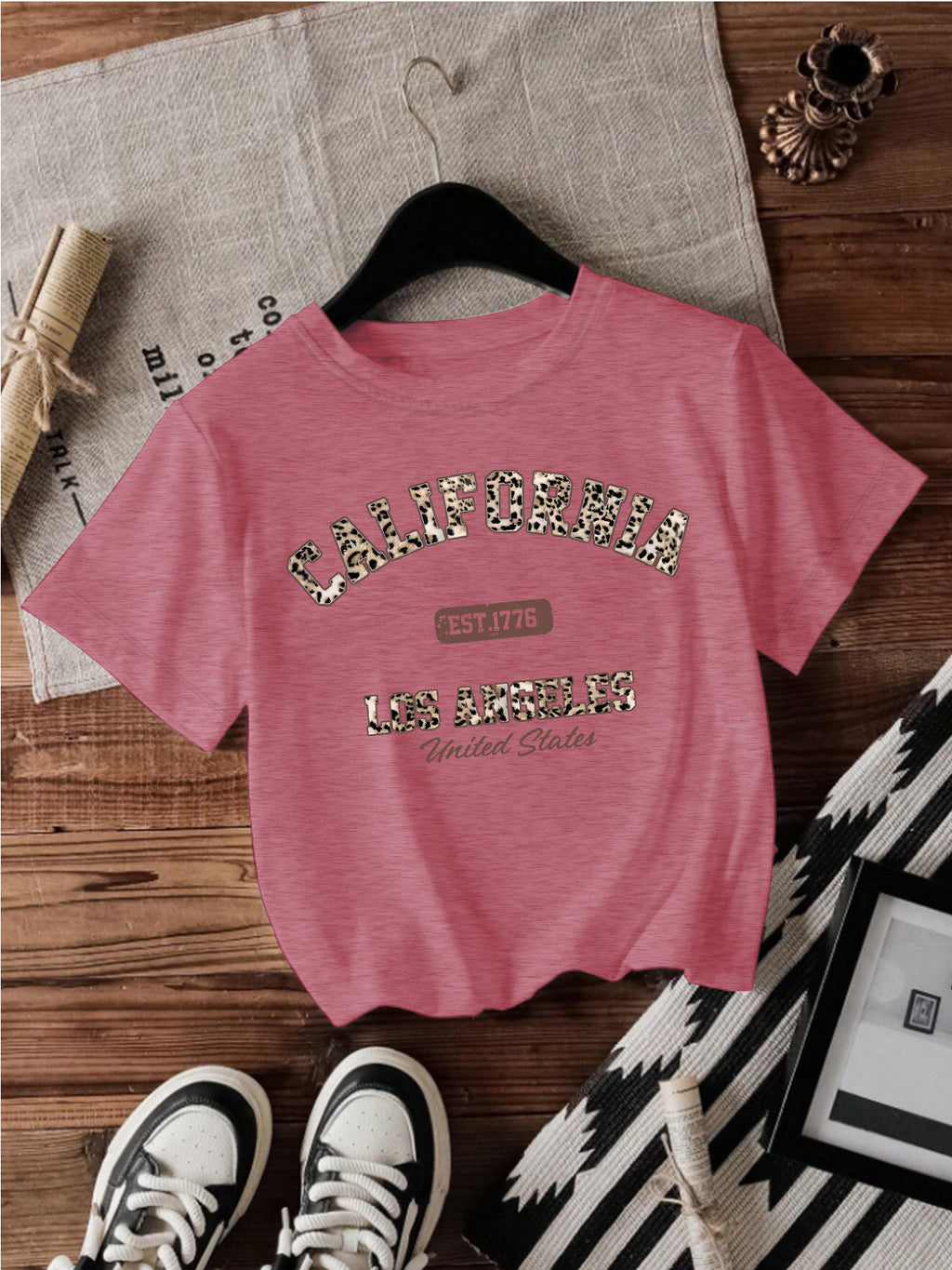 Casual Short Sleeve Rayon T-shirt With Printing, Comfortable And Stylish Women's Top - view 2