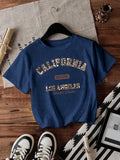 Casual Short Sleeve Rayon T-shirt With Printing, Comfortable And Stylish Women's Top - front view