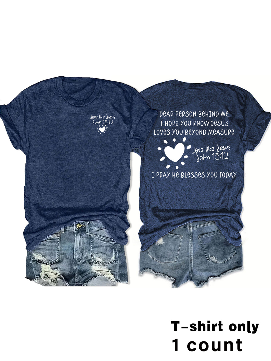 Casual Short Sleeve Rayon T-shirt With Printing, Comfortable Women's Top - front view