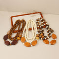 Ombre Resin Necklace With Resin Inlay, Bohemian Style Pendant Necklace - front view