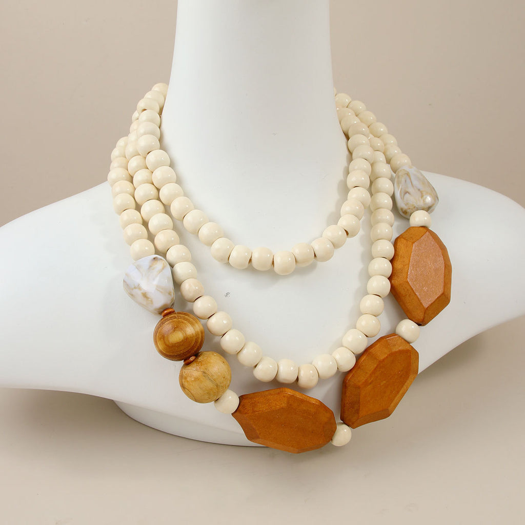 Ombre Resin Necklace With Resin Inlay, Bohemian Style Pendant Necklace - view 2