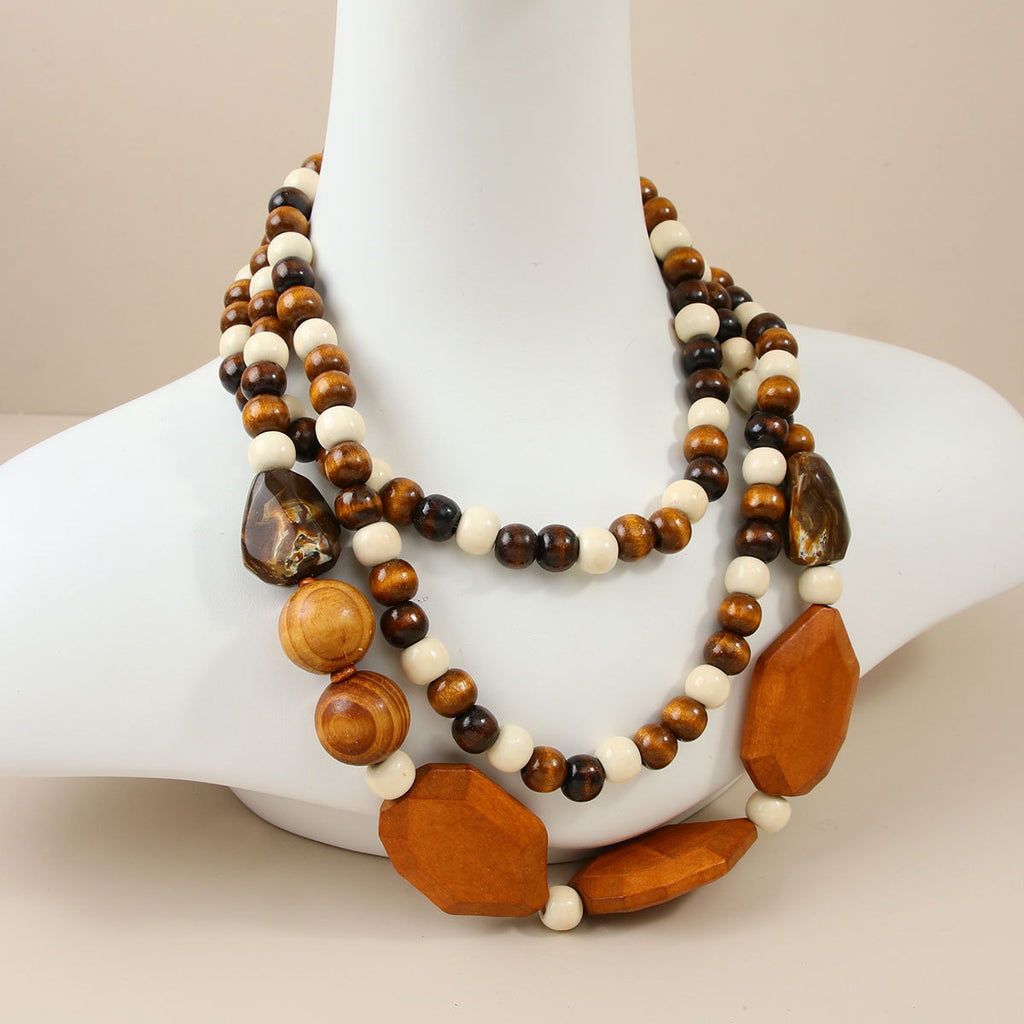 Ombre Resin Necklace With Resin Inlay, Bohemian Style Pendant Necklace - view 3