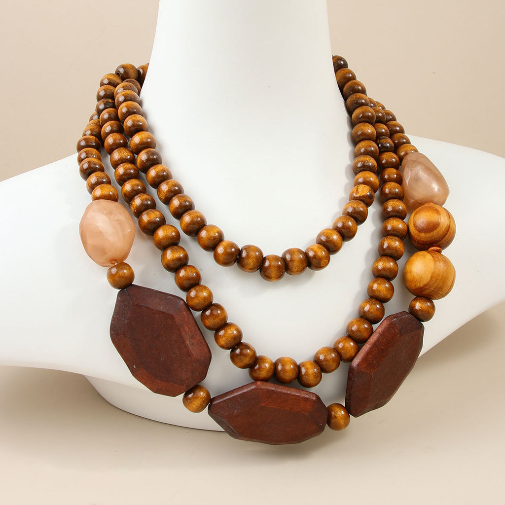 Ombre Resin Necklace With Resin Inlay, Bohemian Style Pendant Necklace - view 4