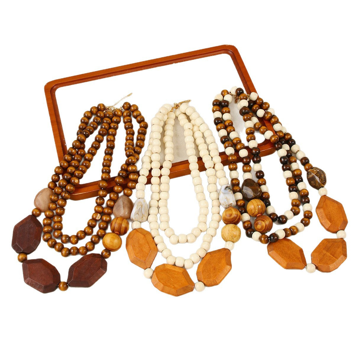Ombre Resin Necklace With Resin Inlay, Bohemian Style Pendant Necklace - view 5