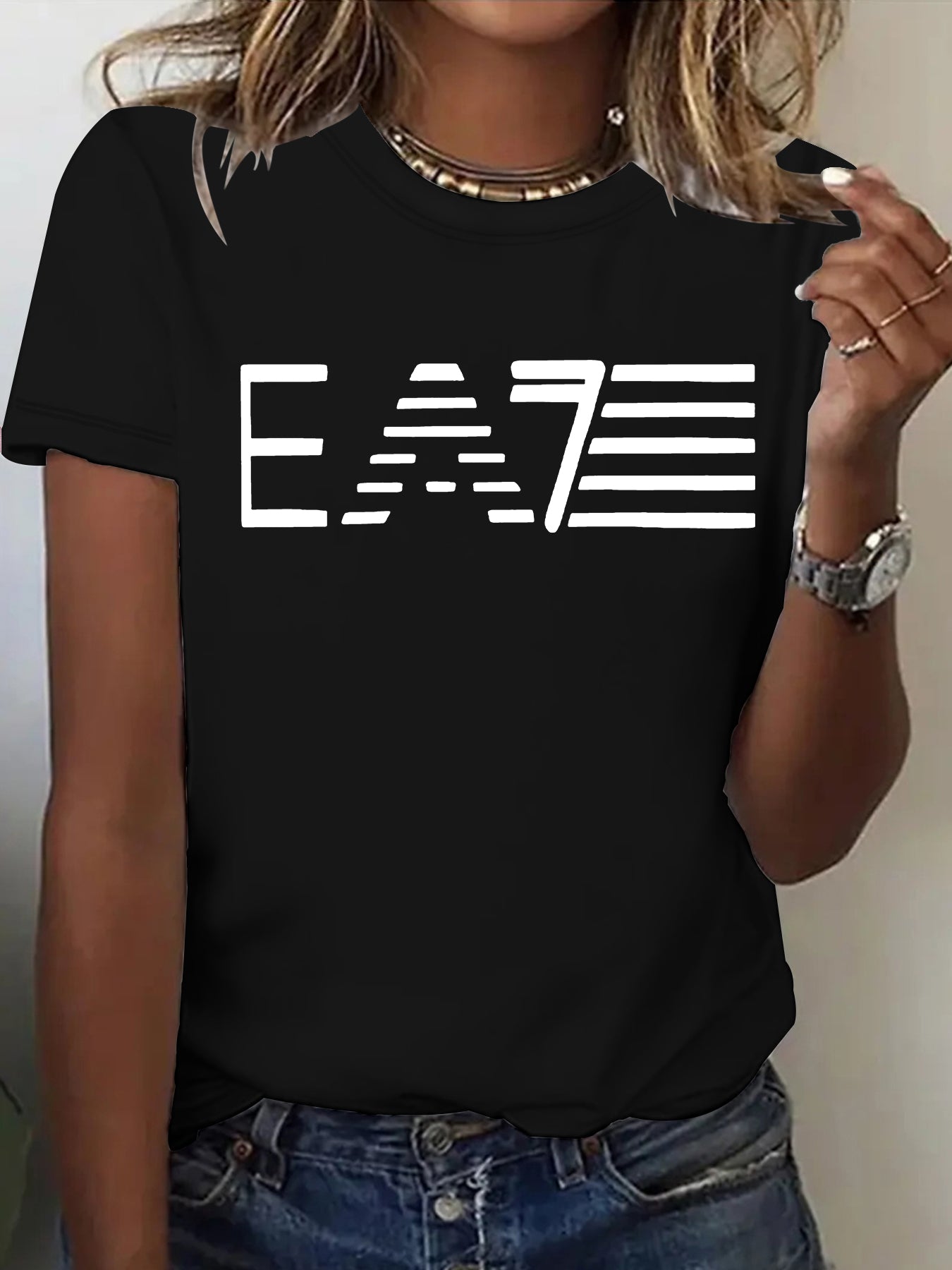 Casual Short Sleeve Rayon T-shirt With Printing, Comfortable And Stylish Women's Top - view 2