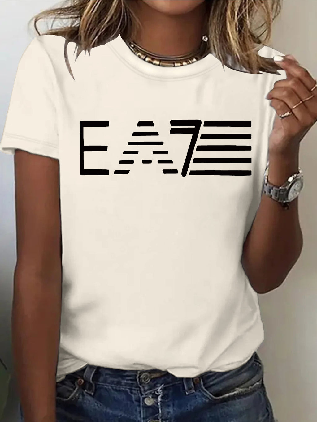 Casual Short Sleeve Rayon T-shirt With Printing, Comfortable And Stylish Women's Top - view 3