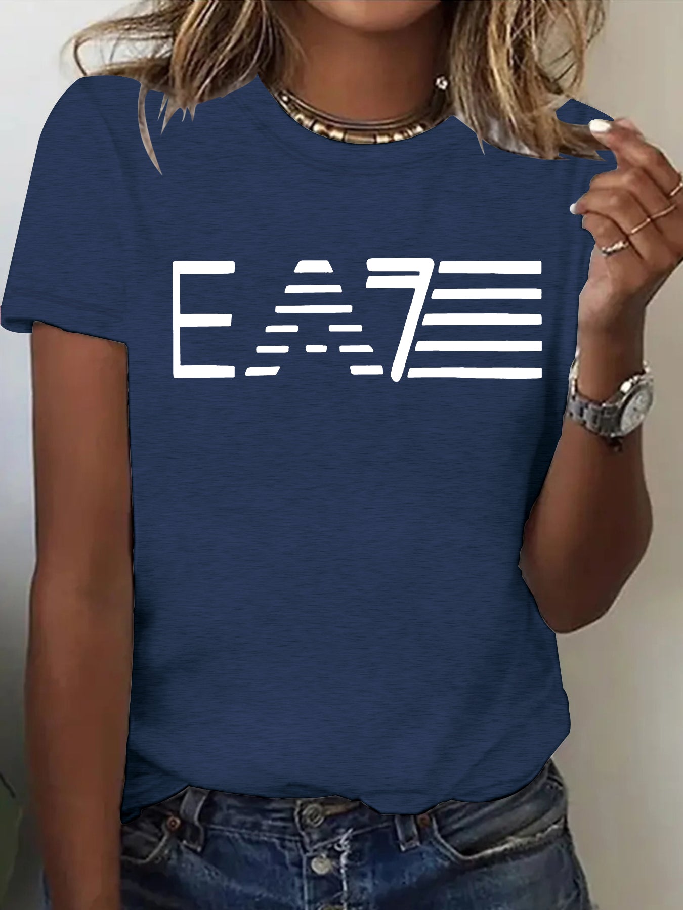 Casual Short Sleeve Rayon T-shirt With Printing, Comfortable And Stylish Women's Top - view 4