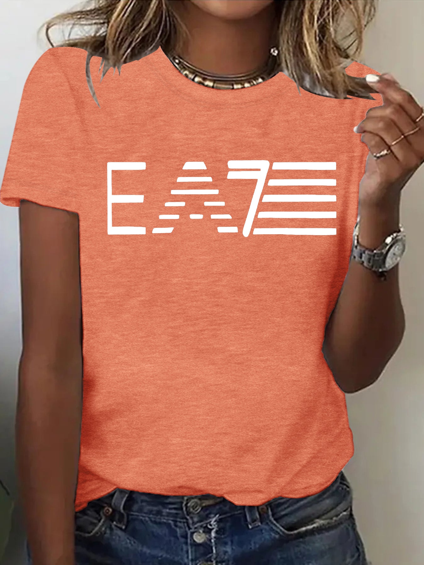 Casual Short Sleeve Rayon T-shirt With Printing, Comfortable And Stylish Women's Top - view 6