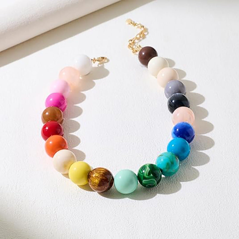 Handmade Blue Resin Necklace For Women, Perfect For Casual Wear - view 2